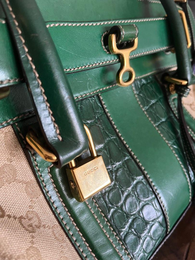 Gucci green crocodile bag clearance