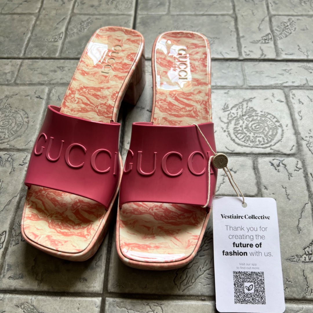 Authentic Pink Gucci Mules Luxury Sneakers Footwear on Carousell