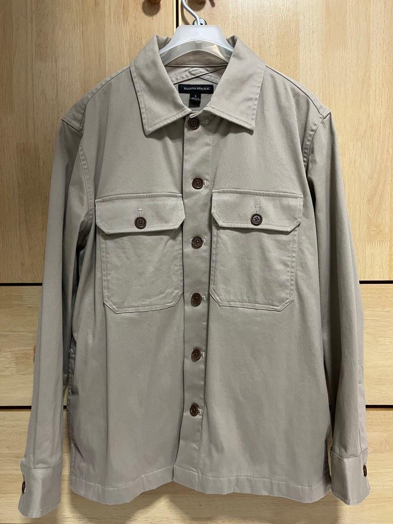 Banana Republic Rapid Movement Shirt Jacket Khaki Small Tailored