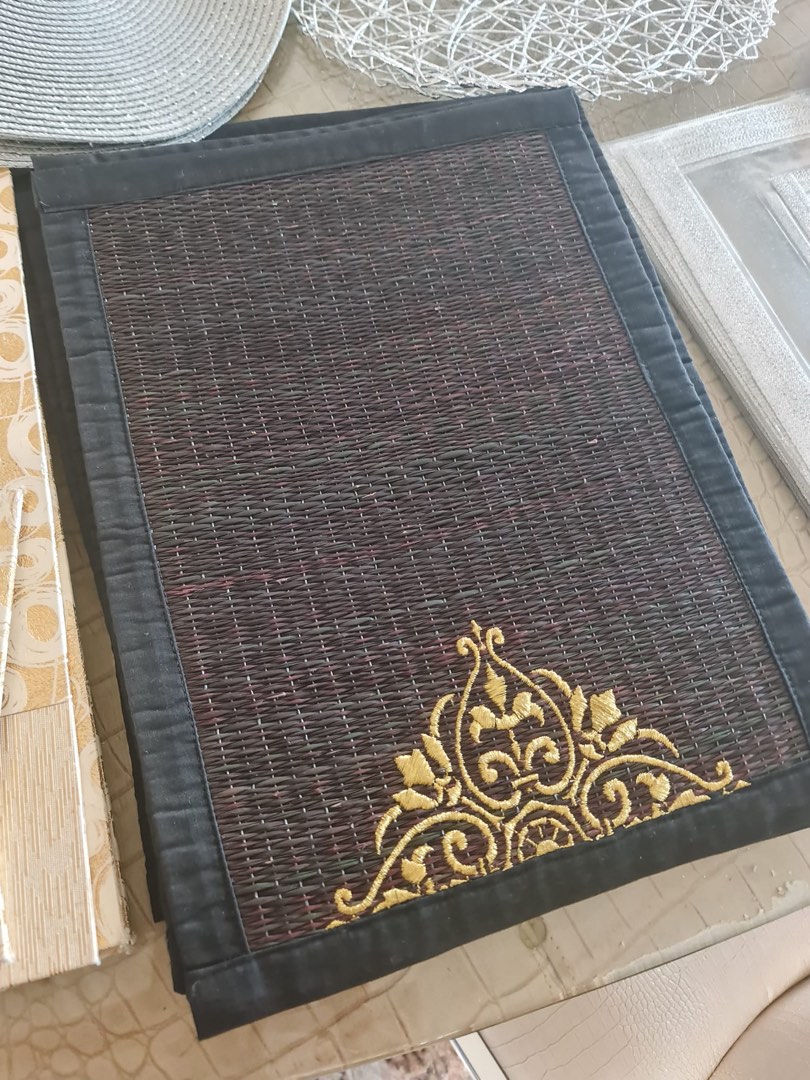 Black Jute Table Mats, Furniture & Home Living, Kitchenware & Tableware