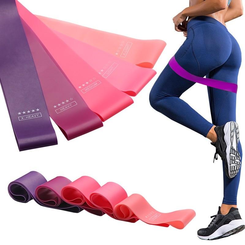 FREE DELIVERY] Yoga Resistance Bands Exercise Elastic Band Long Tension  Fitness Belt Strong Stretch Band, Sports Equipment, Exercise & Fitness,  Toning & Stretching Accessories on Carousell