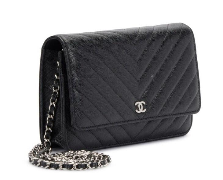 Chanel wallet on clearance chain chevron caviar