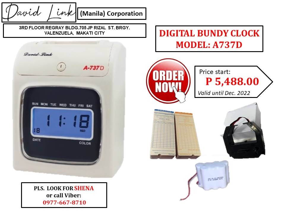 Bundy Clock Digital LCD Display Time Recorder, Computers & Tech, Office