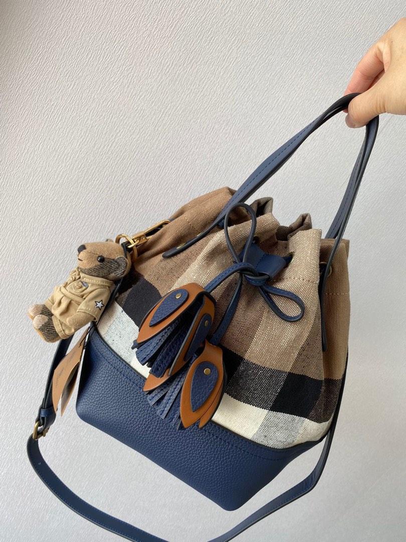 Burberry canvas check bucket bag online
