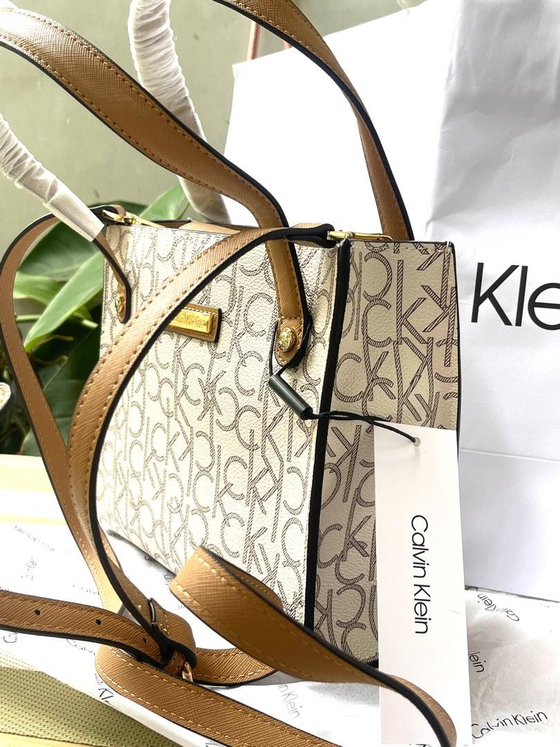 🇺🇸✈️Calvin Klein Beige Brown Tote Signature Crossbody Bag! Arrived from  US!, Women's Fashion, Bags & Wallets, Cross-body Bags on Carousell