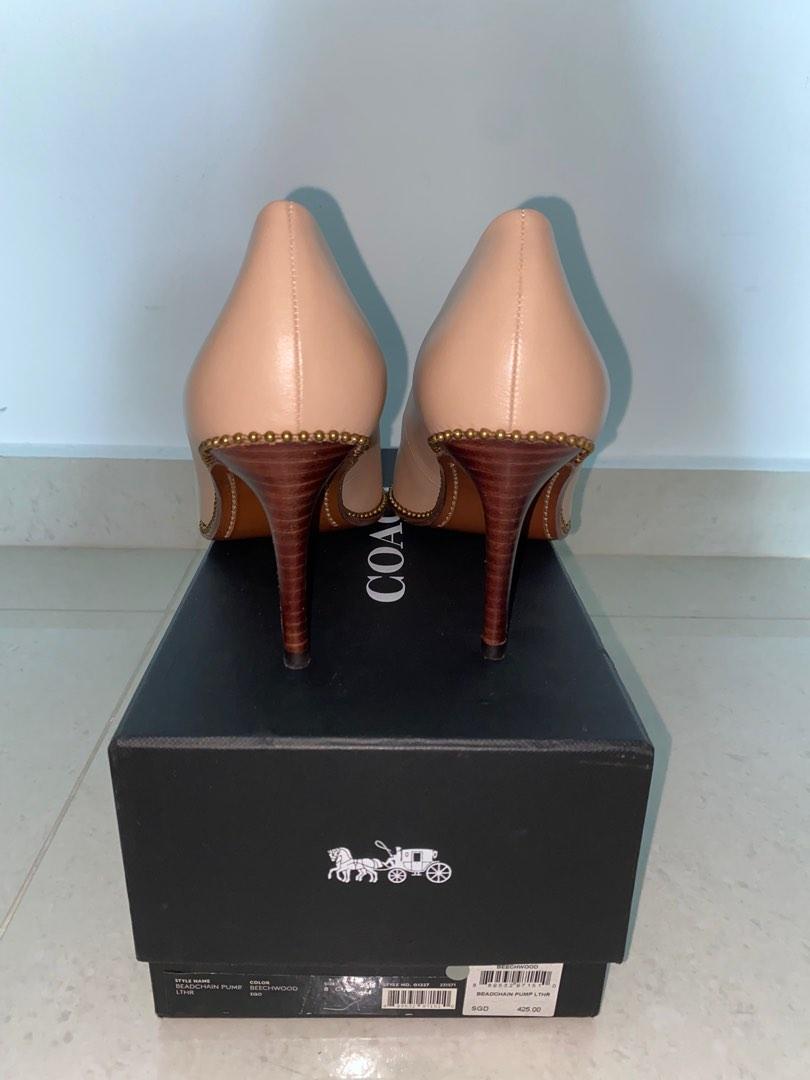 Coach Beadchain Pump Leather Women s Fashion Footwear Heels on