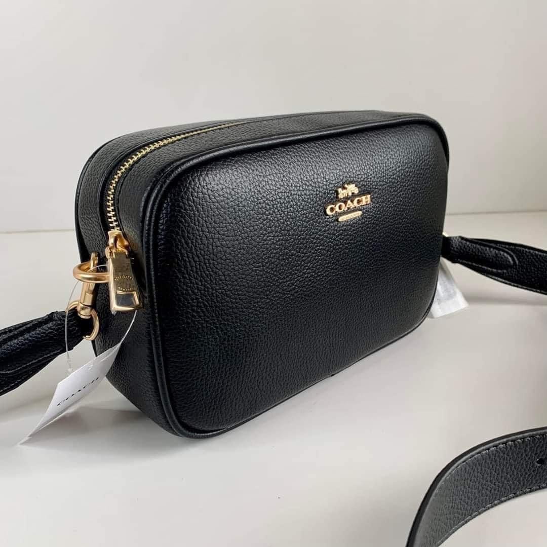 Coach Camera Bag in Plain black, Women's Fashion, Bags & Wallets, Cross