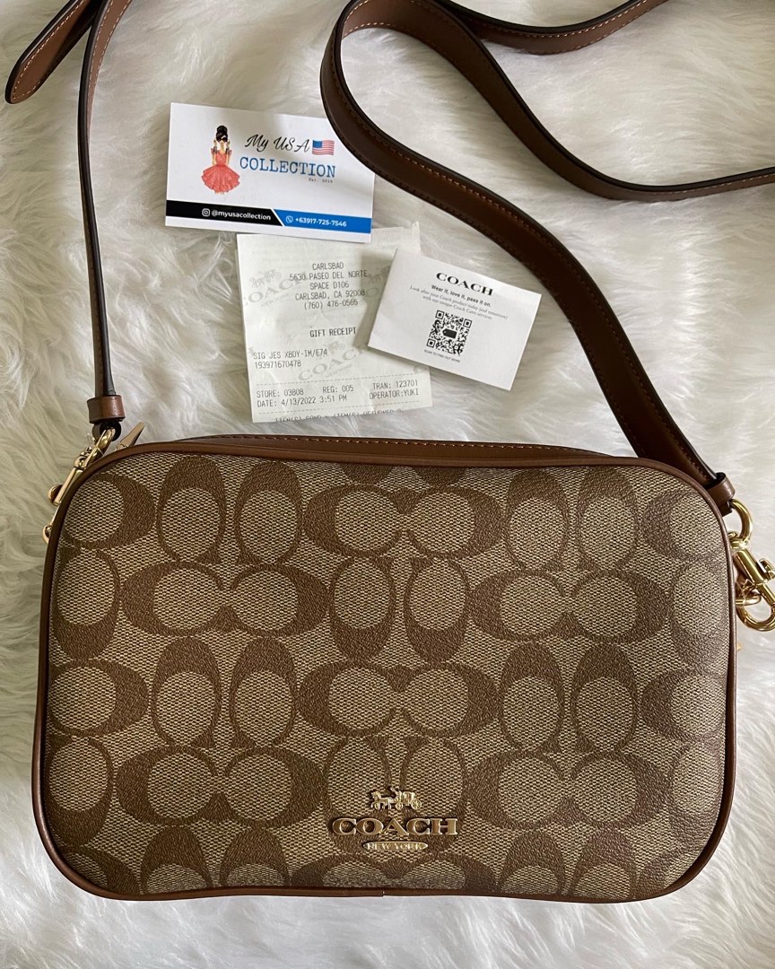 Coach Jes Crossbody in Signature Brown, Luxury, Bags & Wallets on Carousell
