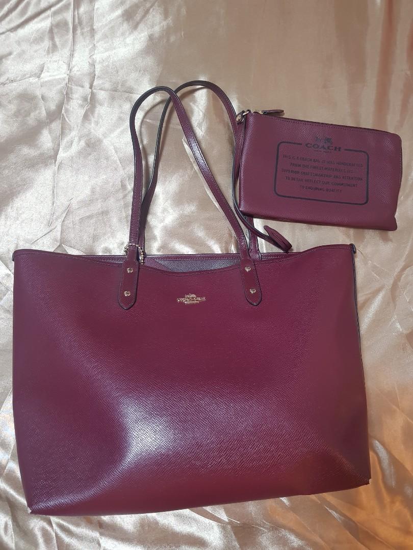 Coach reversible tote purple hot sale