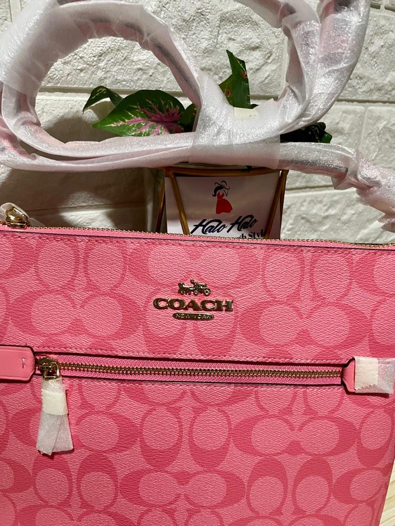 COACH Rowan File Bag In Signature Canvas Pink Lemonade, Luxury, Bags ...