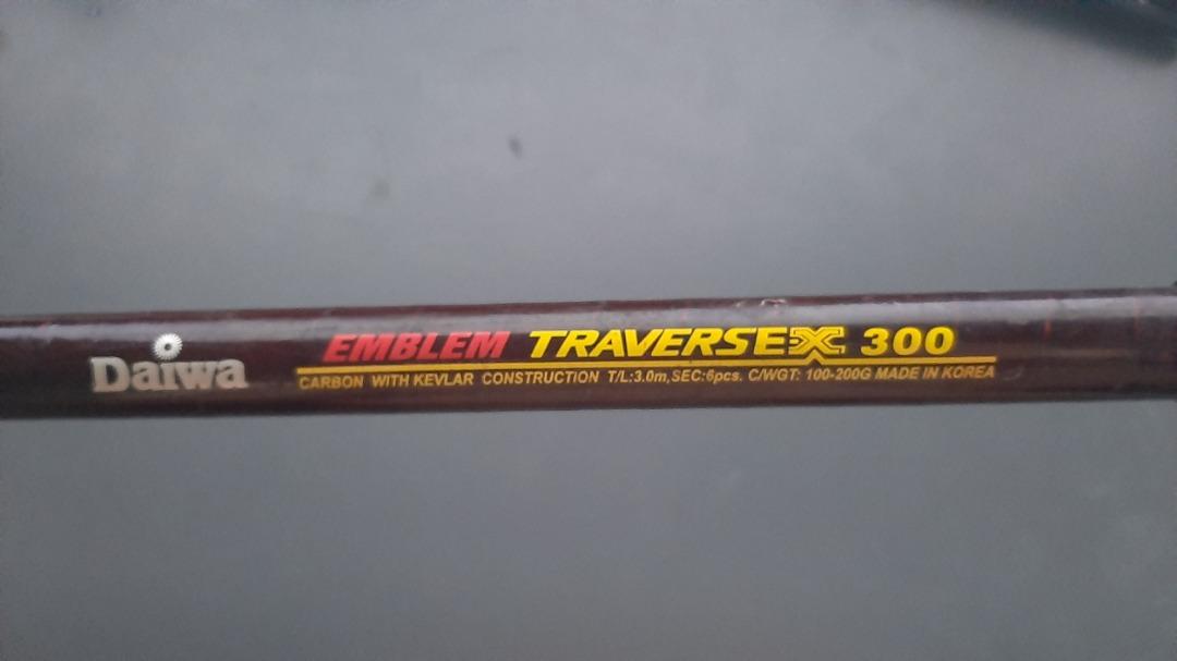 Daiwa fishing rod Emblem Traversex 300 carbon with kevlar, plus Banax  ST3000C Spinning Reel, Sports Equipment, Fishing on Carousell