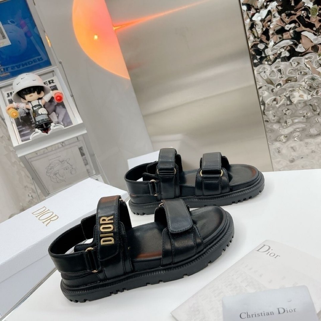 Dior dad sandals black preorder, Luxury, Sneakers & Footwear on Carousell