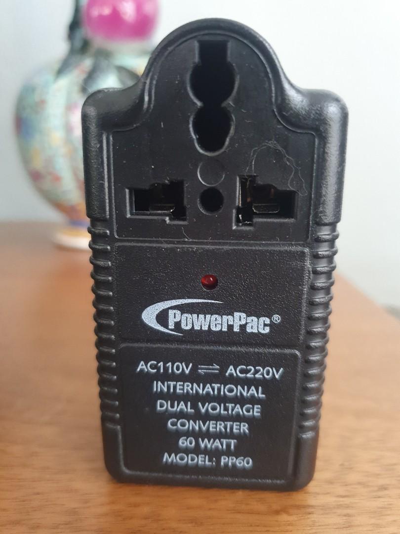 Dual voltage converter 60 watts Powerpac, TV & Home Appliances