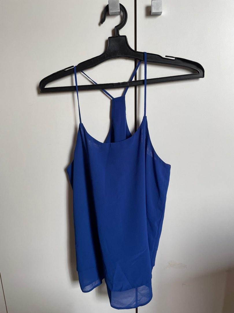 Blue flowy hot sale tank top