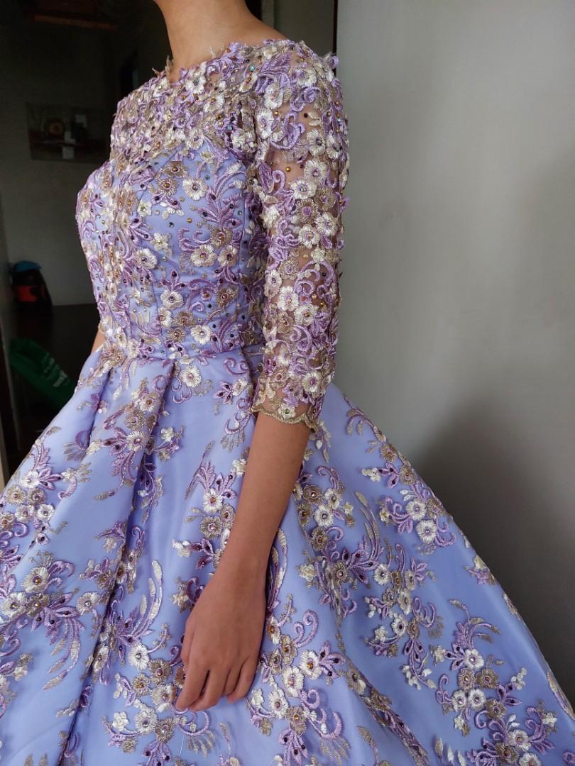 Stylish Sleeveless Purple Ball Evening Gown For Women Dress