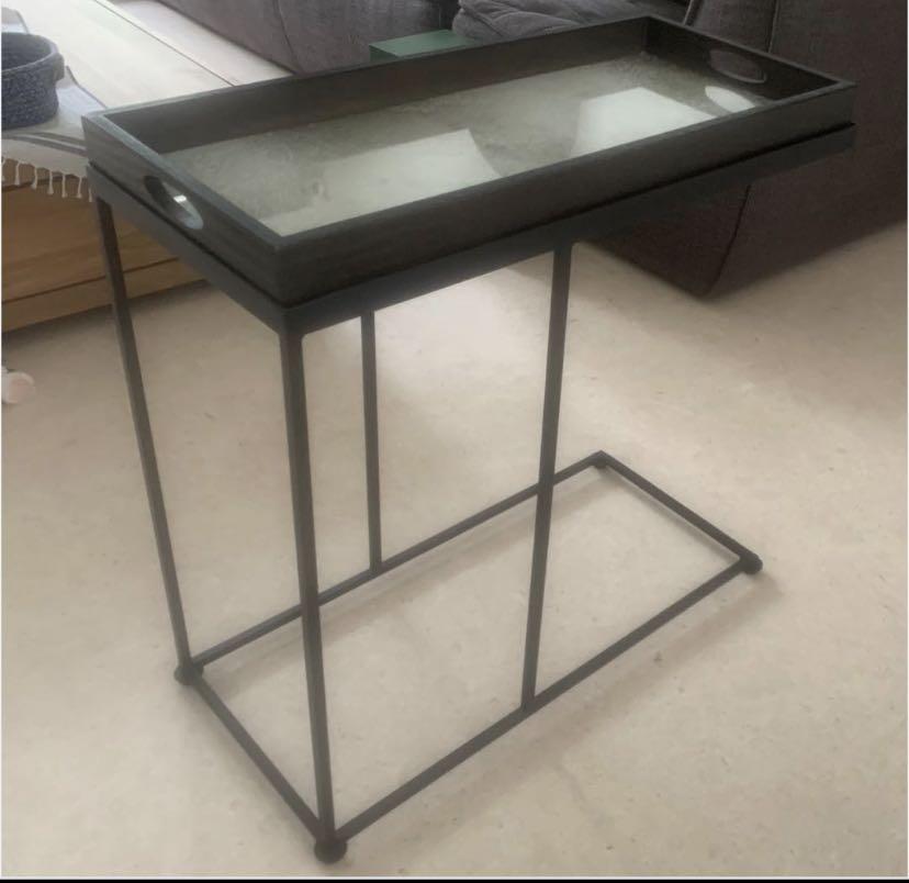 Ethnicraft - Rectangle Tray Table With Graphite Tray, Furniture & Home ...