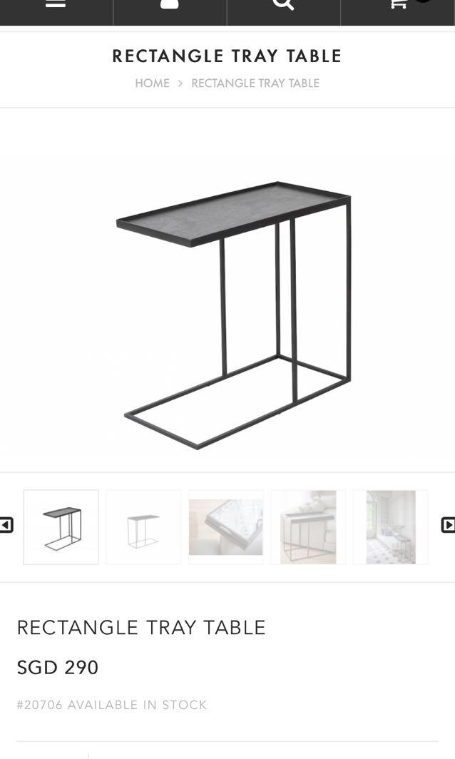 Ethnicraft - Rectangle Tray Table With Graphite Tray, Furniture & Home ...