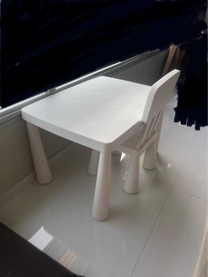 Excellent condition Ikea like kid child table chair, Furniture & Home