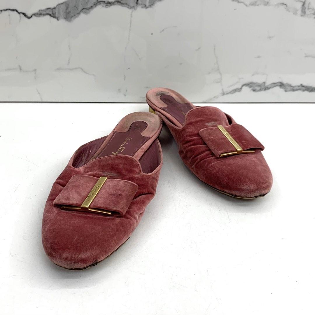 FERRAGAMO VELVET PINK SLIP ON SHOES 227013369