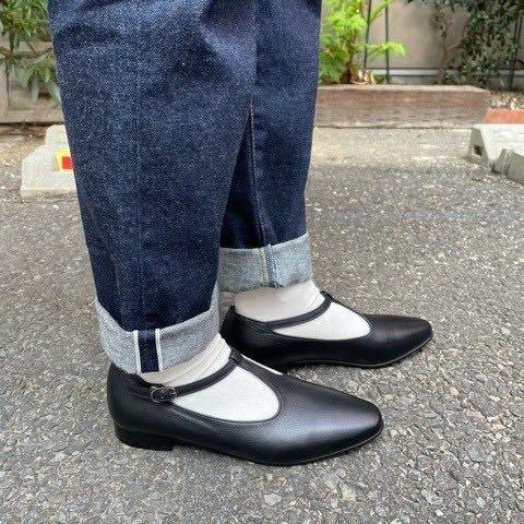 Fig London T-strap leather Mary Jane shoes, 女裝, 鞋, 平底鞋 ...