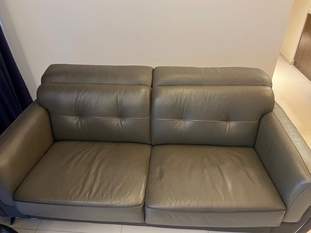 Full calf leather, Furniture & Home Living, Furniture, Sofas on Carousell
