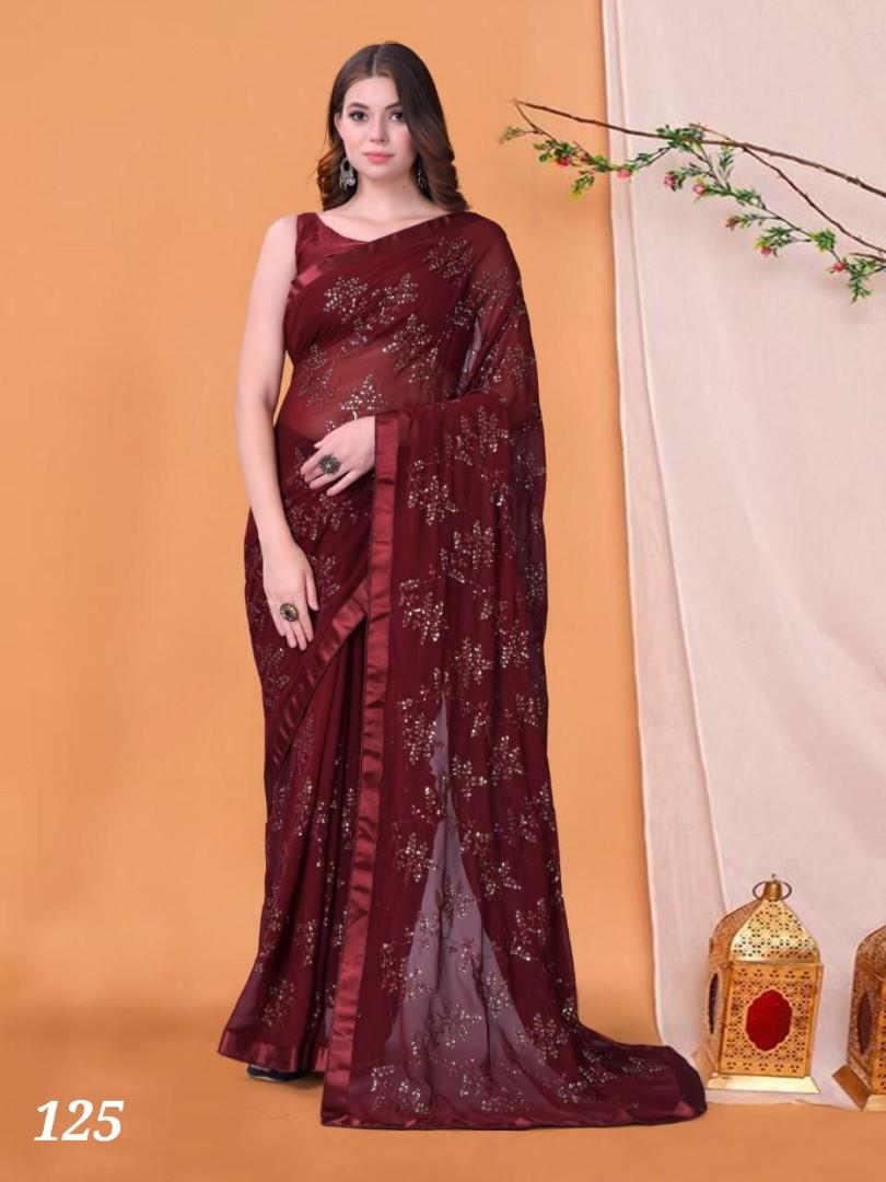 Georgette saree clearance for wedding