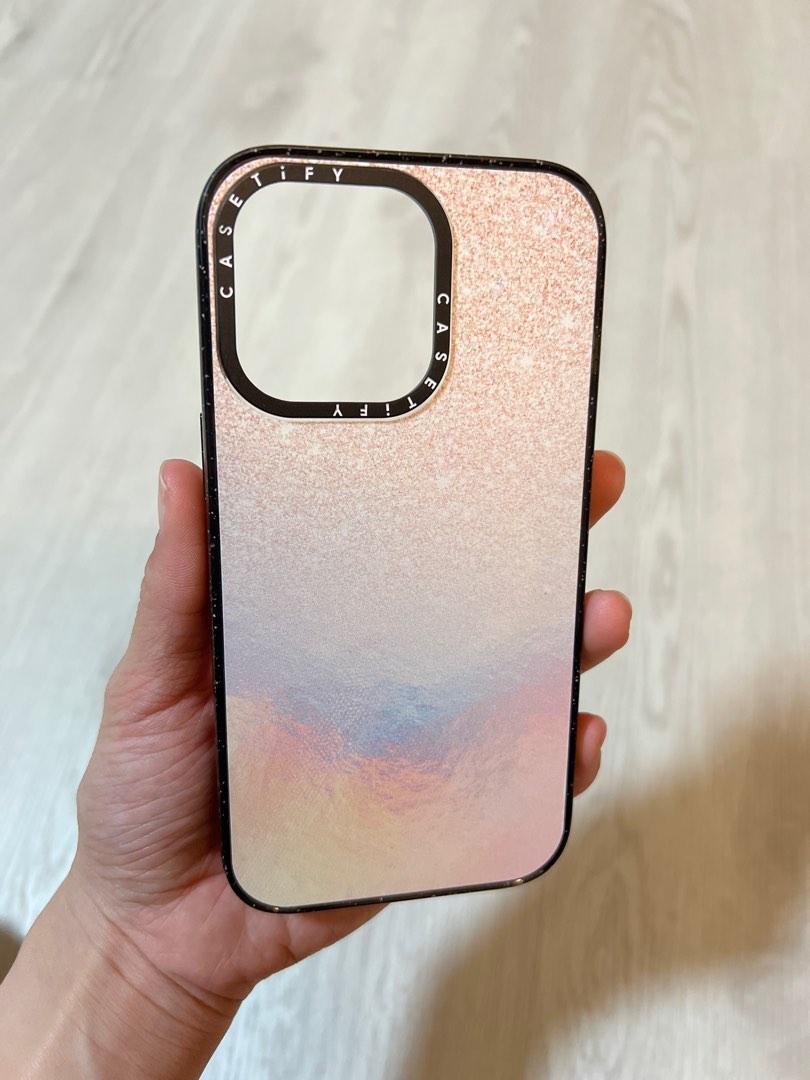 Girly Glam Rose Gold Glitter Holographic Iridescent Ombre Gradient