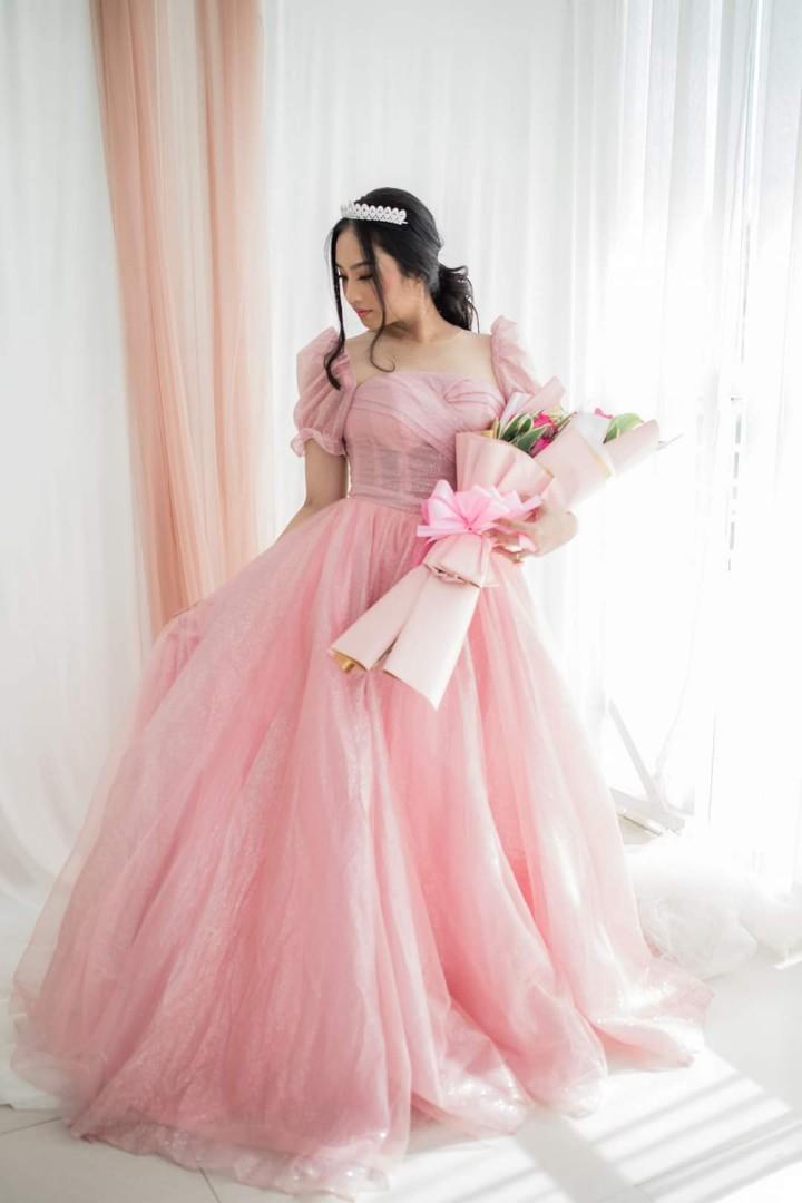 Glittery Pink Princess Gown, Women'S Fashion, Dresses & Sets, Evening  Dresses & Gowns On Carousell