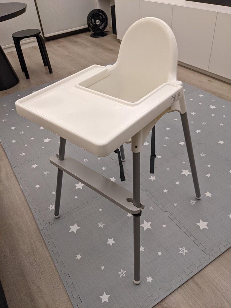 GOOD CONDITION IKEA Antilop high chair w/ tray white / silver color w