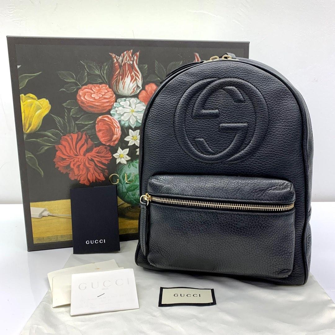 DISCOUNTED GUCCI 536192 BLACK LEATHER SOHO BACKPACK 227025052