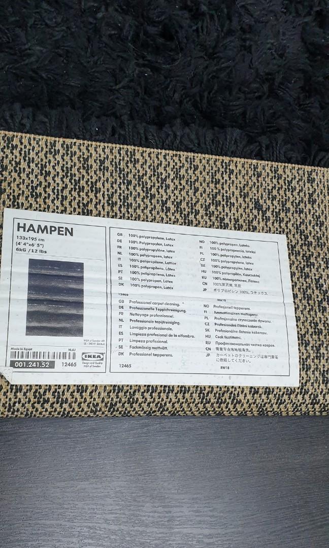 Hampen Black carpet, Furniture & Home Living, Home Decor, Carpets, Mats