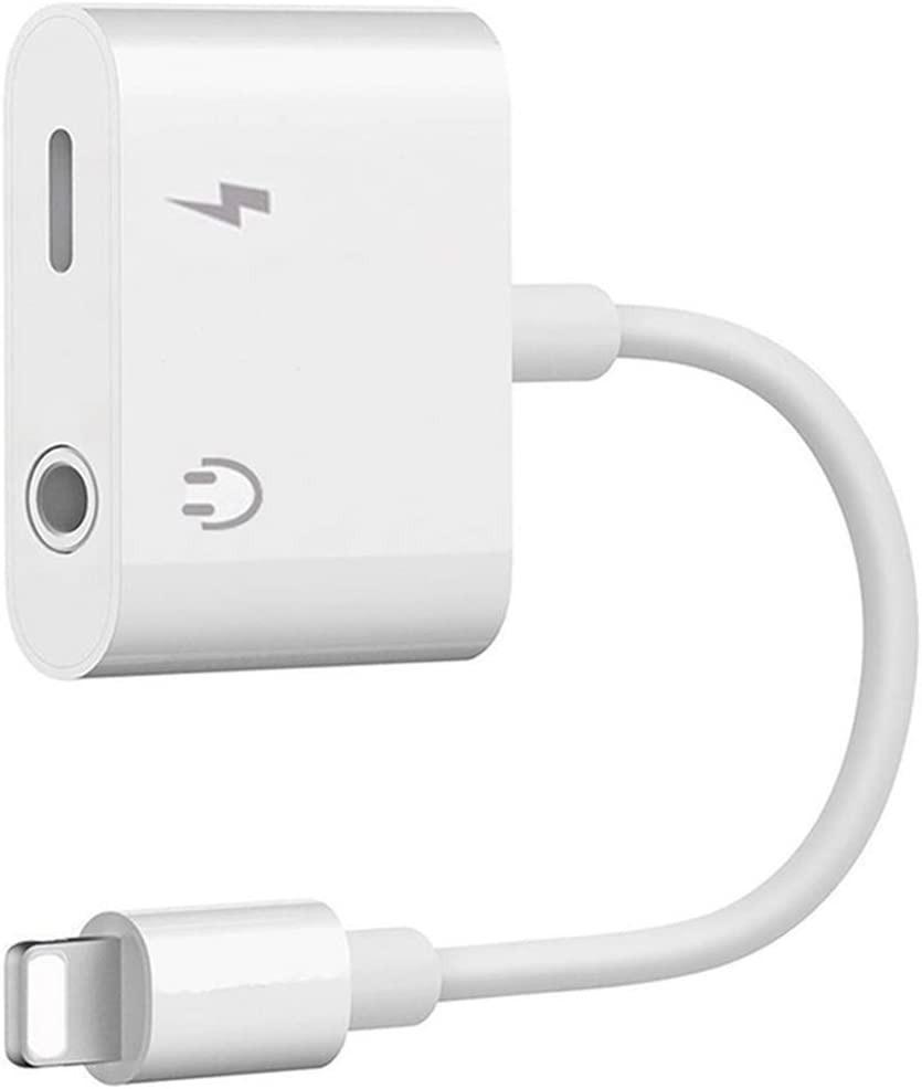iPod Splitter Dongle Earphone Dongle Headset Converter Support All iOS Headphone Adapter for iPhone Adapter，3.5mm Jack AUX Audio & Charge Splitter for iPhone 7/7P 8/8P X XS XR 11/11 Pro iPad 
