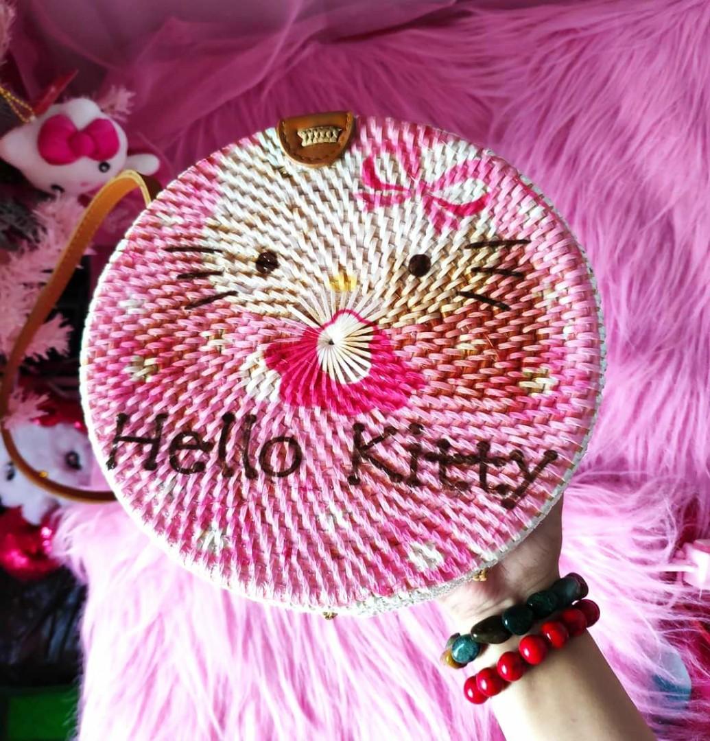 Hello Kitty Orig Rattan Bag, Women's Fashion, Bags & Wallets, Cross