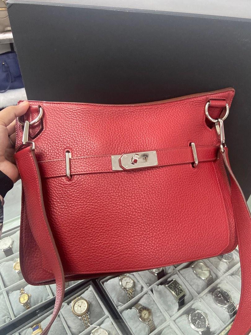 HERMES Jypsiere 34 Rouge Togo Leather Bag, Luxury, Bags & Wallets on  Carousell