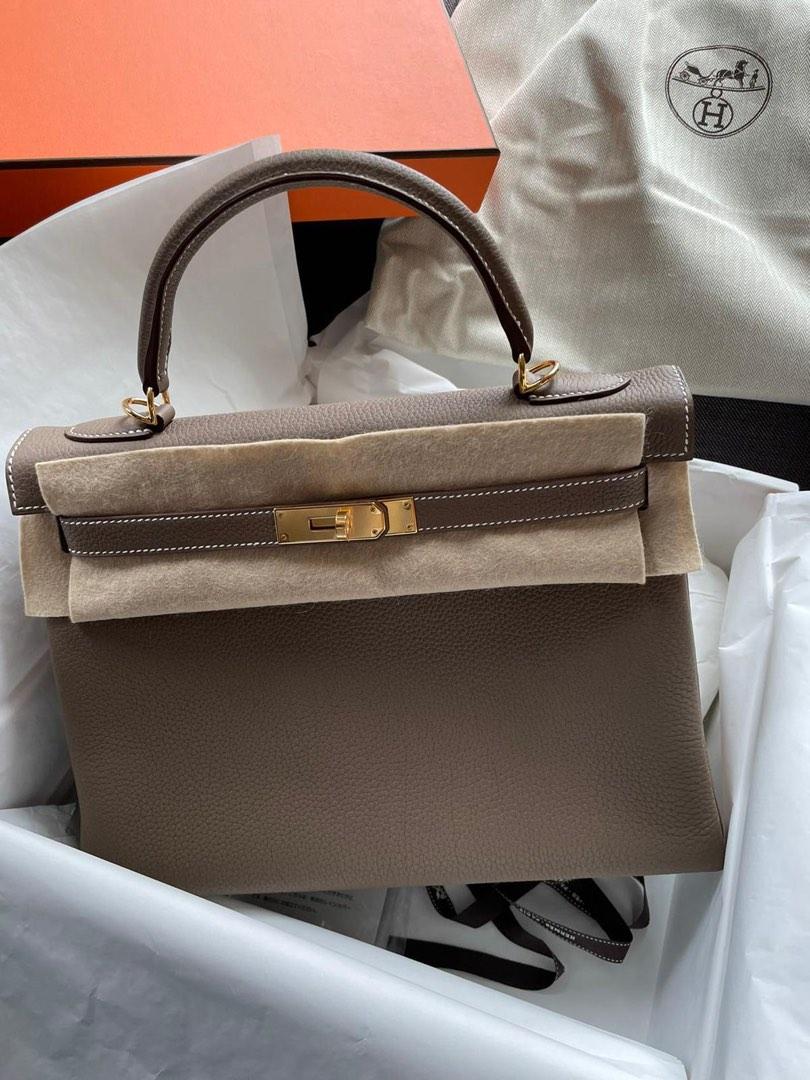 Hermes Kelly 32 etoupe ghw Togo, Luxury, Bags & Wallets on Carousell