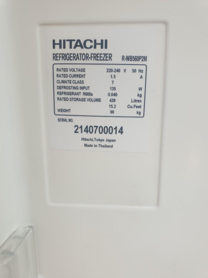HITACHI 510L Refrigerator RWB560P2M French Bottom Freezer 3 Door, TV