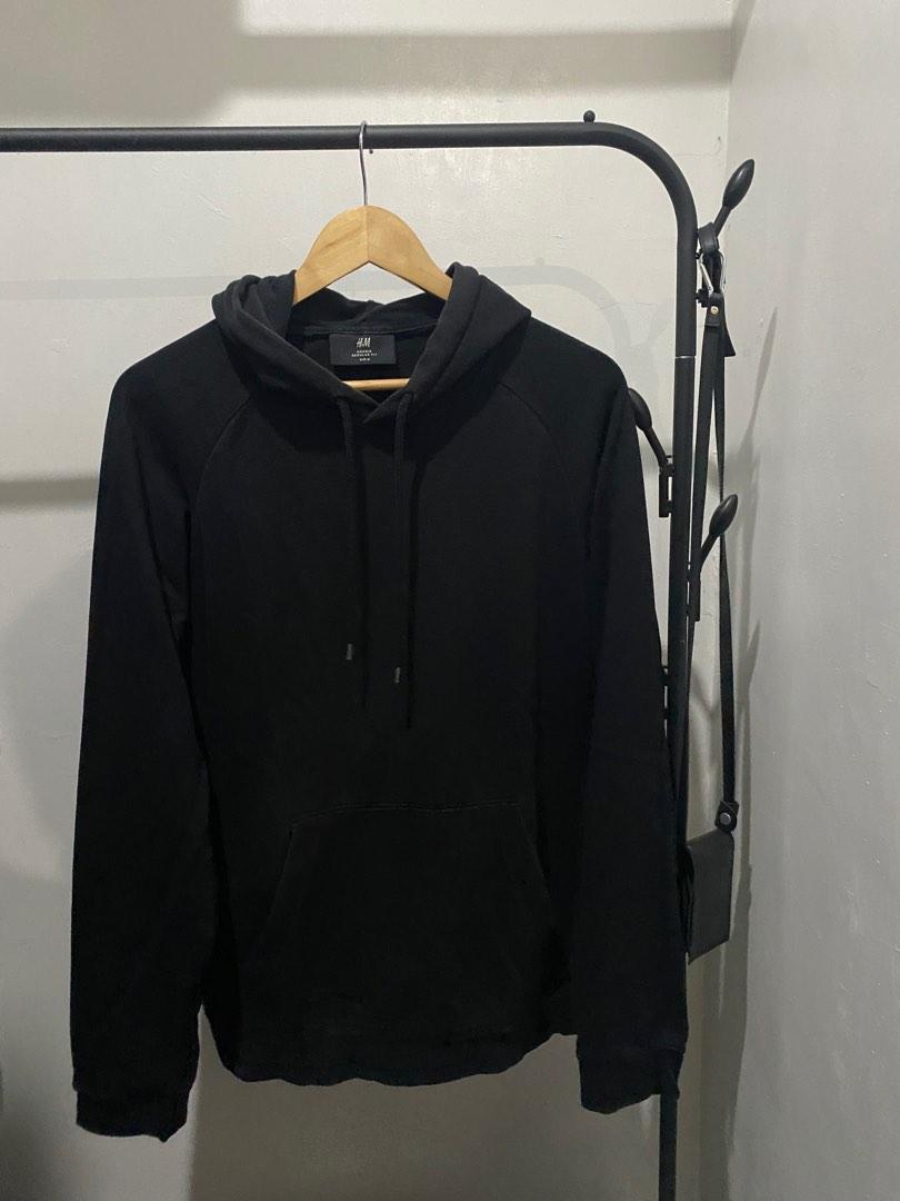 H&M Black Hoodie, Men's Fashion, Coats, Jackets and Outerwear on Carousell