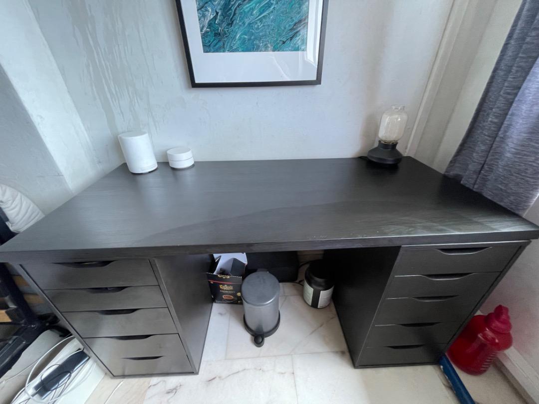 Ikea Alex drawers with LAGKAPTEN tabletop, Furniture & Home Living ...
