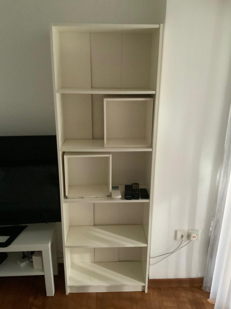 IKEA Billy bookcase and two shadow boxes, Furniture & Home Living