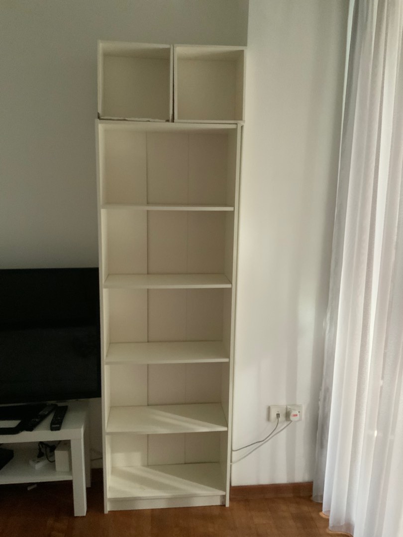 IKEA Billy bookcase and two shadow boxes, Furniture & Home Living