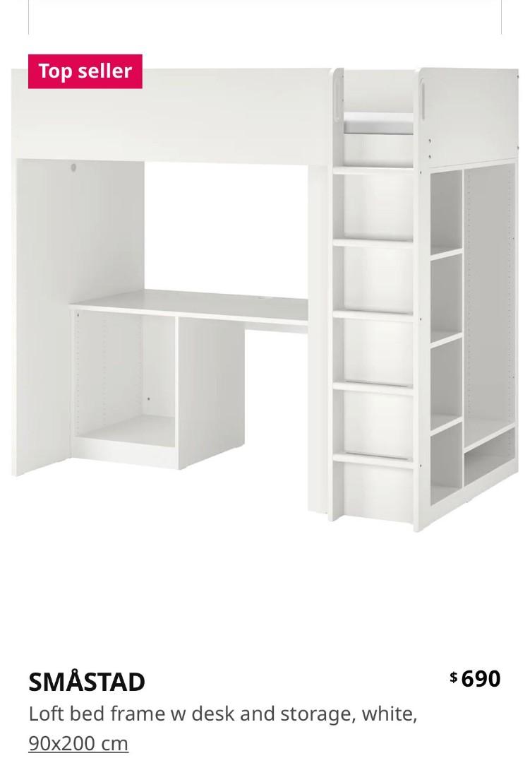 IKEA Smastad bunk bed with study table, Furniture & Home Living, Furniture, Bed Frames