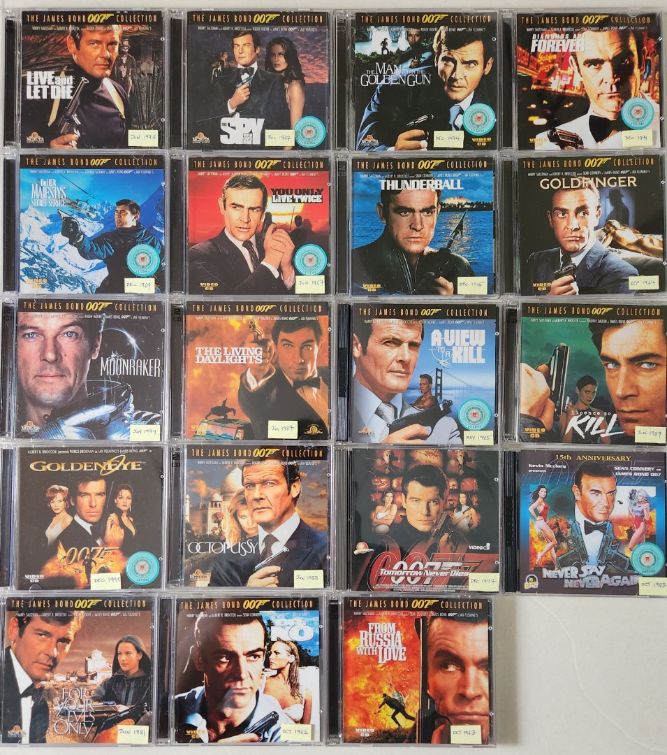 James Bond VCD Collections - 19 pcs Bundle, Hobbies & Toys, Music ...