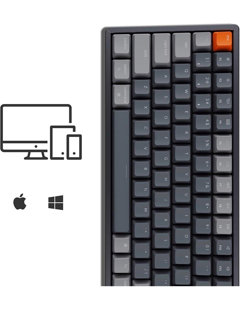 Keychron K4 RGB Hot Swappable Mechanical Keyboard, 96% Layout Bluetooth ...