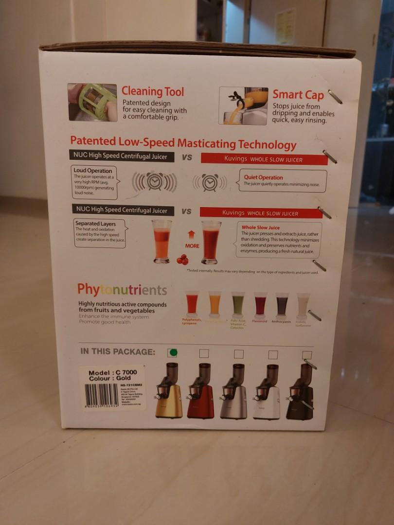 KUVINGS WHOLE SLOW JUICER, TV & Home Appliances, Kitchen Appliances