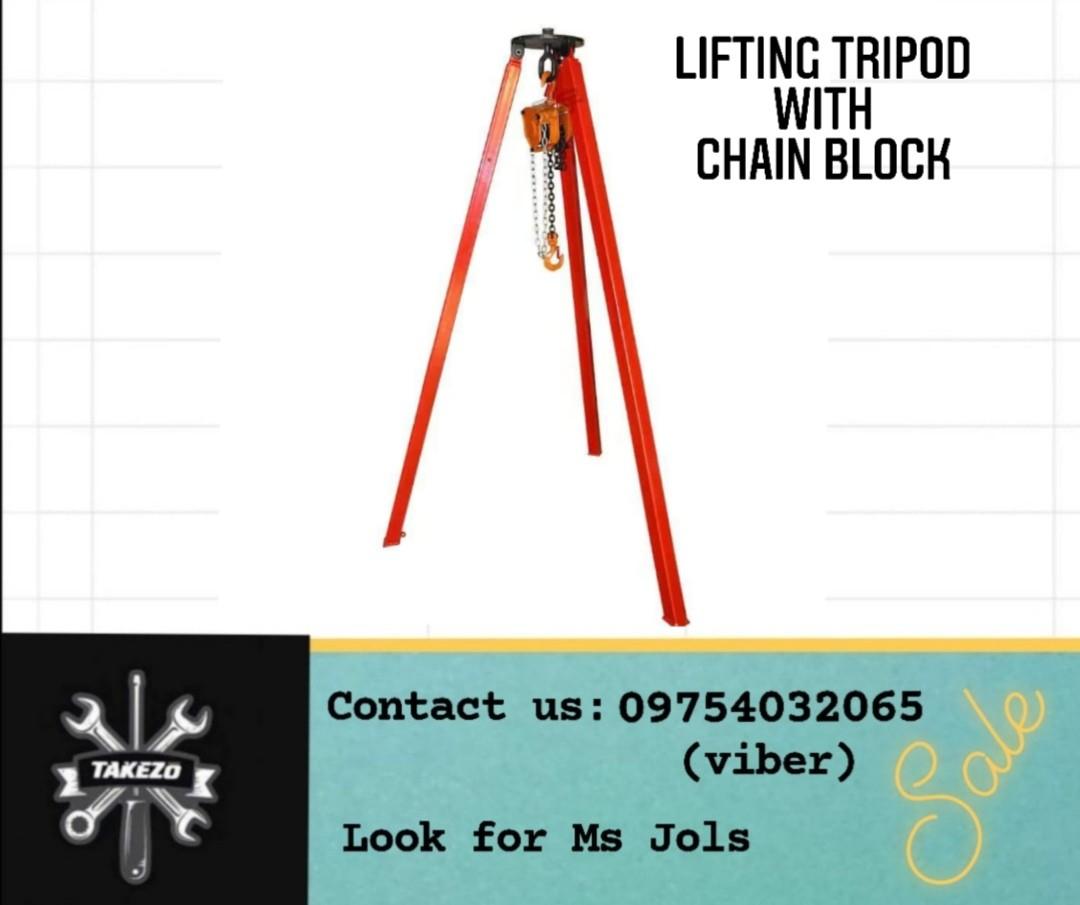 Lifting Tripod w/Chain Block, Commercial & Industrial, Construction