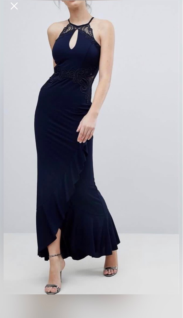 lipsy asymmetric dress Women's Halter Neck Dress, Backless Tie-Front Chiffon Sheer Mini Skirt   Mega Mart Center