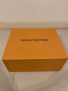Authentic Louis Vuitton MM Empty Paper Bag Blue Handles Orange Retail Bag  NEW 