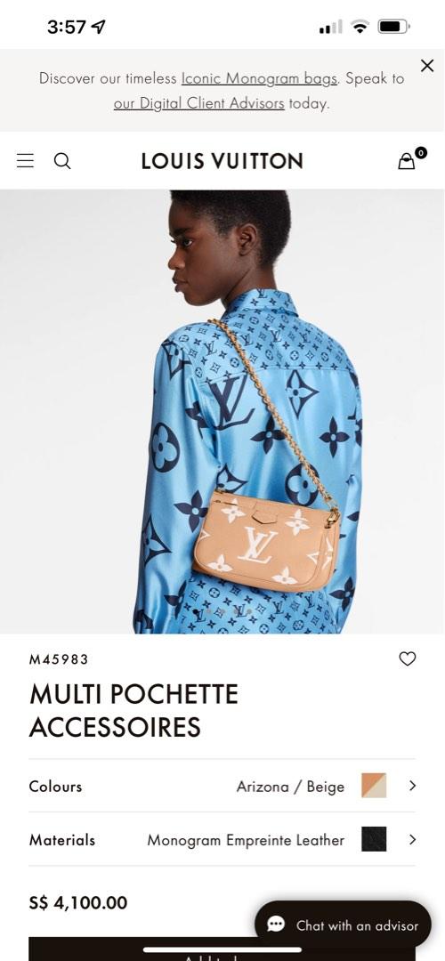 Louis Vuitton Arizona Beige Monogram Empreinte Multi Pochette