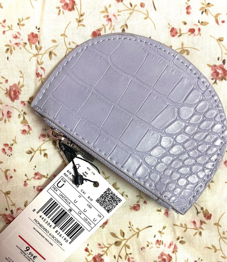 Mango croc sales effect zipper purse