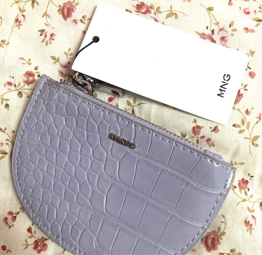 Mango croc shop effect zipper purse
